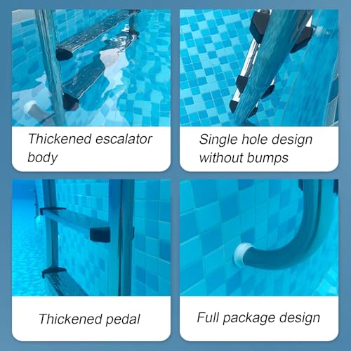 Escalera para piscina de acero inoxidable de 3 peldaños miniatura 4