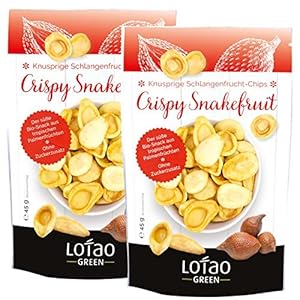 Lotao knusprige Schlangenfrucht Chips alternative mit fruchtigem Geschmack | Gesunder Snack Vegan | Bio Obst Chips | nachhaltig & hochwertig | 2er Pack (2 x 45g)
