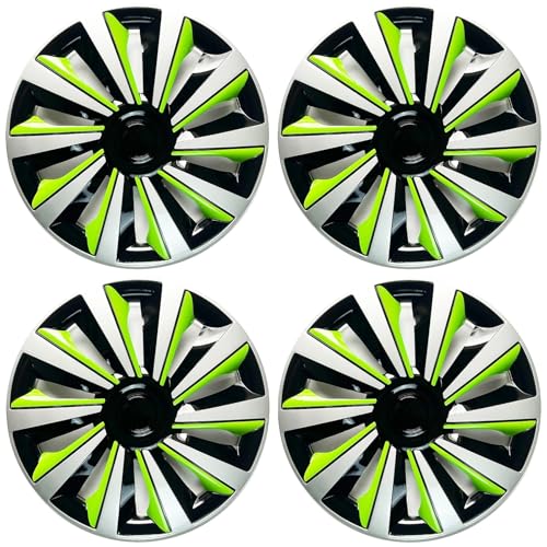 Enjoliveurs 15 pouces voiture lot de 4 en plastique PP vert pour jante en fer 15"