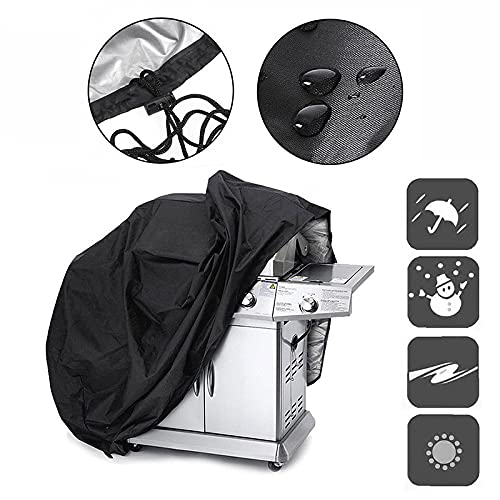 Funda Impermeable para Barbacoa, Color Negro, para Exteriores, Resistente, Redonda, Rectangular, Accesorio para Barbacoa, 71 x 71 x 56 cm
