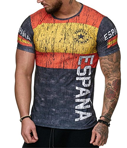 YeeHoo Camiseta Hombre Slim Fit tee Cuello Redondo Tops Camisa Ropa Hombre Barata Deportiva Banner Impresión 2018WC World Cup Tallas Grandes M-XXXL Cover