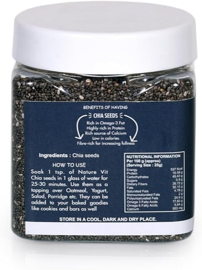 DK Chia Seeds, 250g | Seeds for Eating | Rich in Calcium, Protein & Fibre | No Dust, Sticks and Impurities | Premium