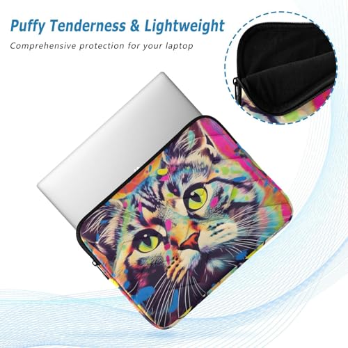 Funda para laptop 13-14 pulgadas impermeable gato pintado miniatura 5