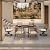 LAUSAINT HOME 7 Pieces Patio Dining Set, Outdoor Furniture Set of 6 Wicker Chairs (2 of Them Swivel) with Soft Cushion and Iron Slats Table Top with Umbrella Hole, Conversation Set for Backyard