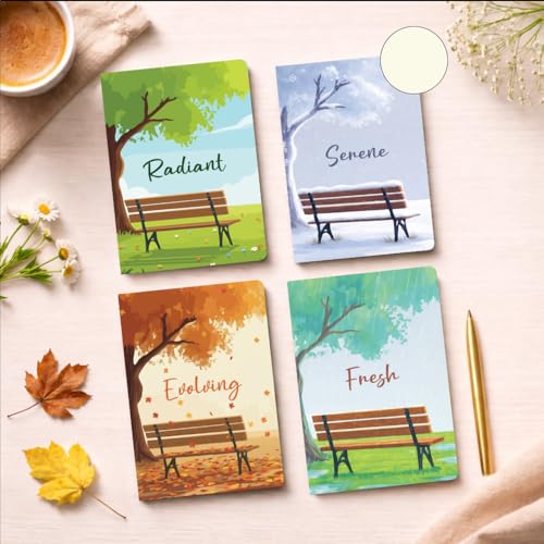 Image of PAPBOO A5 Handy, Easy to Carry Unruled, Plain Seasons Set of 4 for doodling, Writing, Notes, Notebooks -Matte Finished - Journal Diary, Gift.(60 * 4=240 80 GSM Pages)