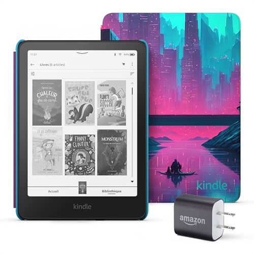 Kindle Paperwhite Kids Essentials Bundle including All-new Kindle Paperwhite Kids (16GB) - Cyber City and Power Adapter