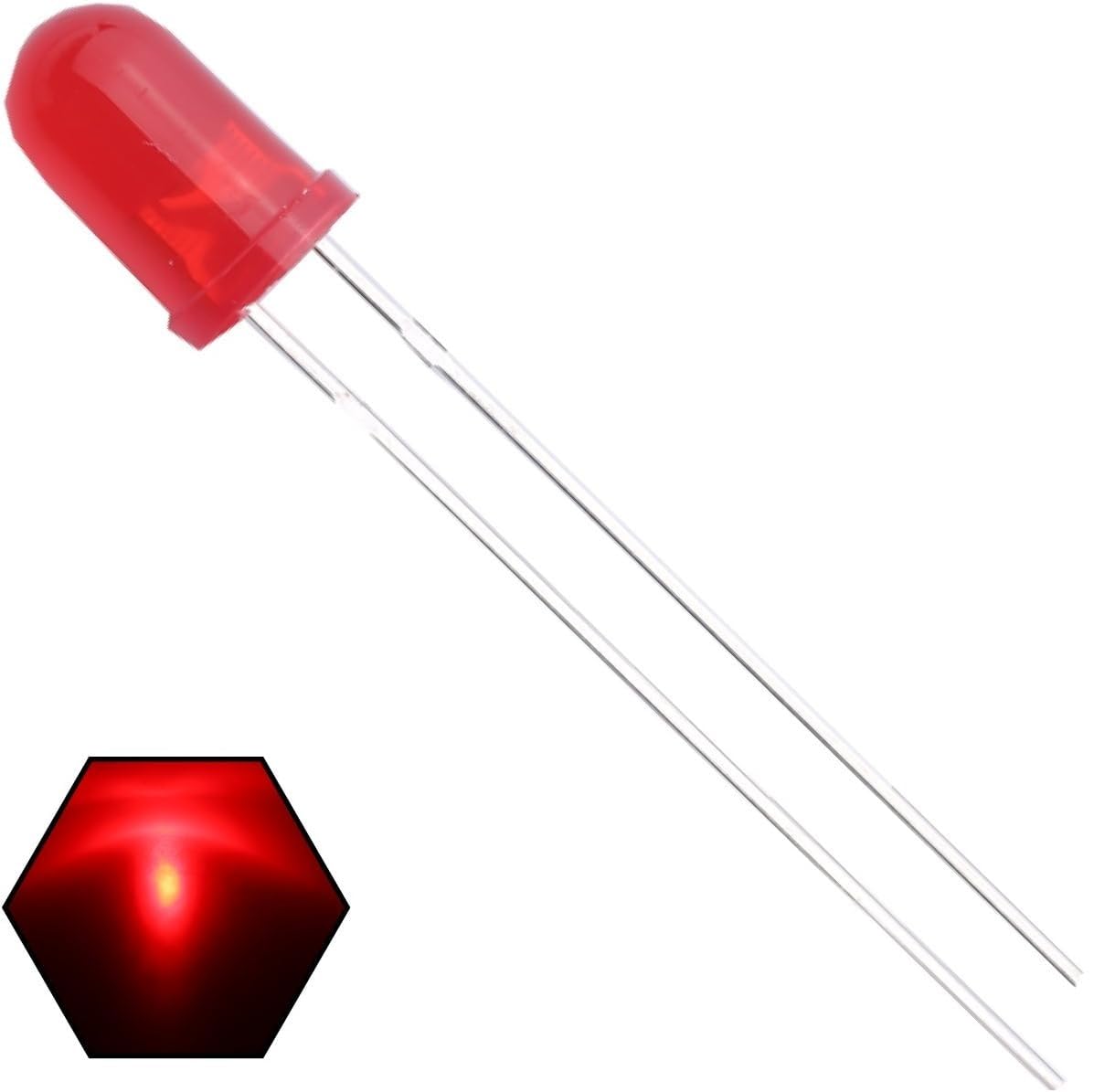 50Pcs 5mm Red Lights LED Diodes (Red Lens), Red LED Diodes, Bulb Lamps Light Emitting Diode, Small LED Lamps