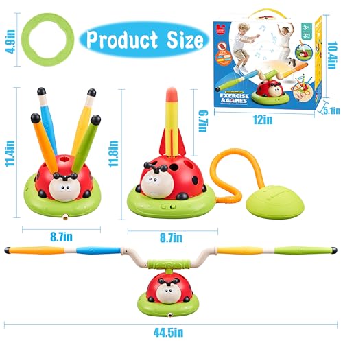 Engfa 3 In 1 Musical Jump, Toss Ring Game Toys, Stomping Launch Rocket Launcher for Kids Toys for Girls Boys 3-5, Sports & Outdoors Toys for Ages 5-7 with Remote Control Outside Toys for Kids Ages 4-8 - Image 7