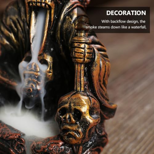 Porte-parfum à reflux tête de mort encens cascade marron