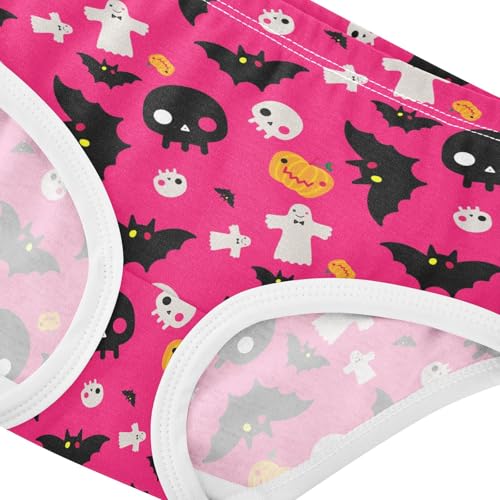 Little Girl Underwear Toddler Panties Kids Undies Halloween Skull Bats Soft Cotton Briefs 2T-8Y4