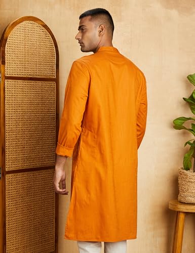 Image of Amazon Brand - Symbol Men Festive Embellished Long Kurta (Regular Fit)