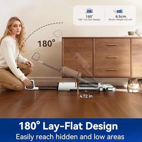 Image of Wet Dry Vacuum Cleaner,22KPa Wet Dry Vacuum Mop with Self-Cleaning,Cordless Vacuum Mop All in One,Up to 75 Mins Runtime,One-Step Self Cleaning,Anti-Tangle Design,SmoothDrive Tech,Lightweight