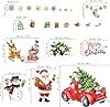 decalmile Christmas Santa Claus Window Wall Decals Christmas Tree Red Car Wall Stickers Snowman Winter Penguin Window Clings Christmas Party Window Showcase Door Decorations #4
