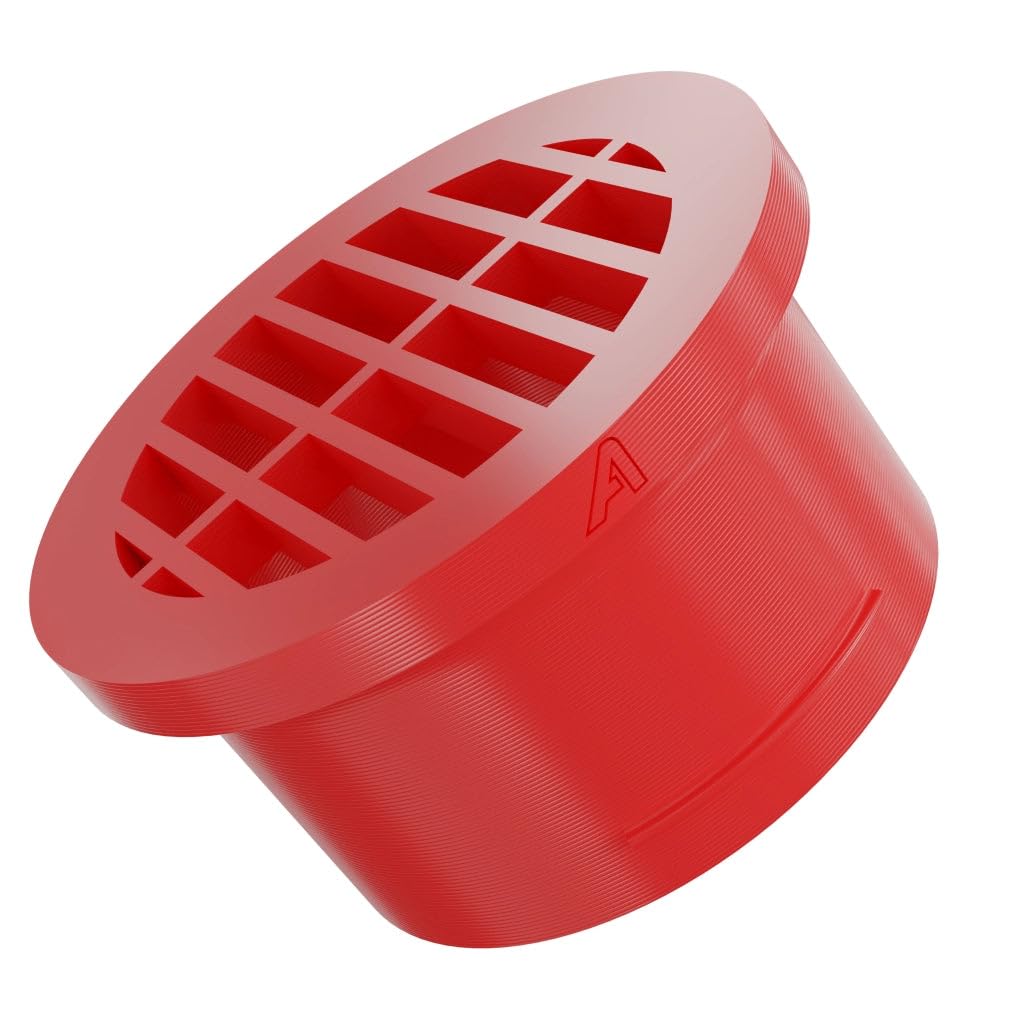 51mm (2 Inch) Red Hose Insert Vent - Round Grill Air Flow Ventilation Ducting Pipe