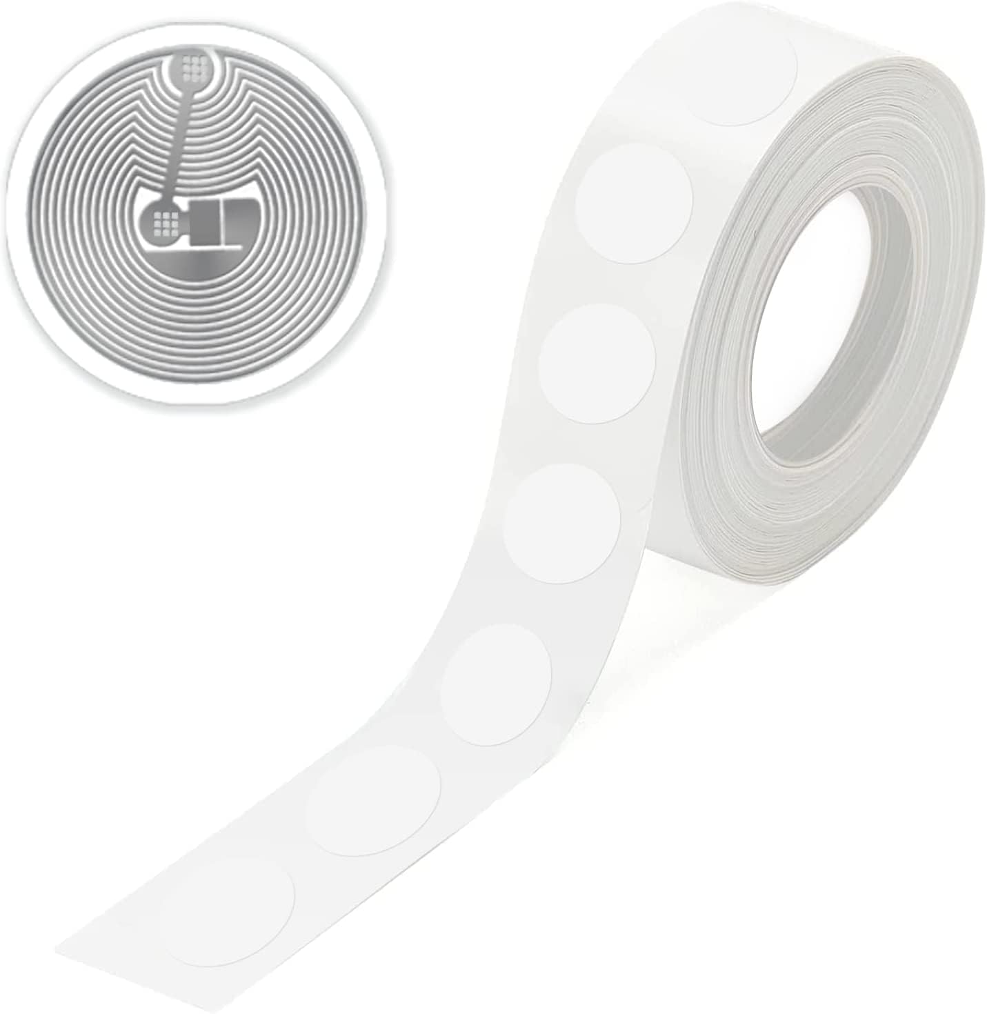 50 pcs NFC Tag NTAG215 Stickers, BABIQT Rewritable NFC 215 Tags Labels, 504 Bytes Memory NFC Tags, Compatible with TagMo and All NFC Enabled Phones & Devices, Round 25mm (1 inch)