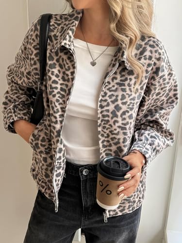 Cicy Bell Womens Floral Zip Up Bomber Jackets Cropped Long Sleeve Denim Coats Trendy Casual Collared Vintage Outerwear2