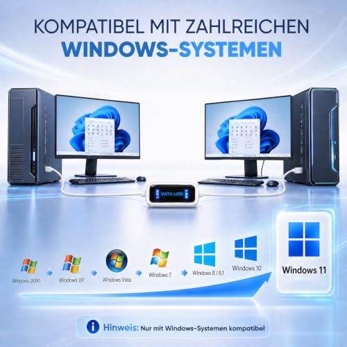 SALCAR Datenkabel High-Speed USB 2.0 PC zu PC Linkkabel für Windows 11/10/8.1/8/7/Vista/XP/2000… – Ansicht 5