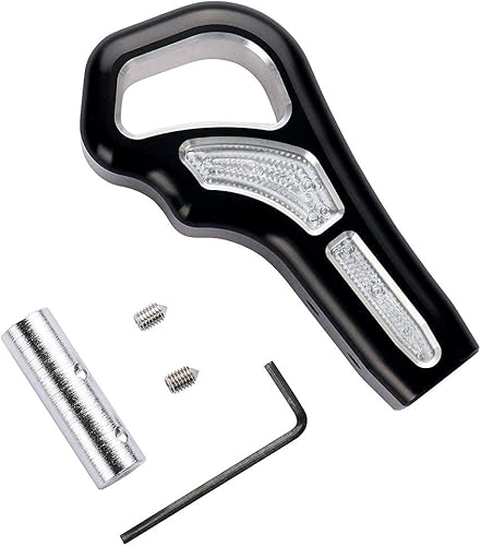 Miniatura 3 de Pomo de palanca de cambios estilo agarre negro, palanca de cambios de aluminio Billet