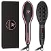Hair Straightening Brush, SwanMyst Ceramic Ionic Hair Straightener Brush Iron with Heat Resistant Glove and Auto Temperature Lock, Dual Voltage, Matt Black