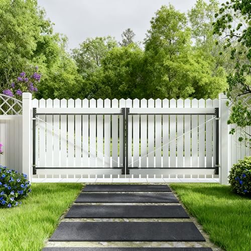 DIYHD Adjustable Full Frame Double Anti-Sag Gate Kit for 2x4 Lumber Heavy Duty Powder-Coated Steel Hardware Fits 60-96 Wide 4FT-5FT High Fence Gates for Garden Driveway Yard Pool 2 Pack