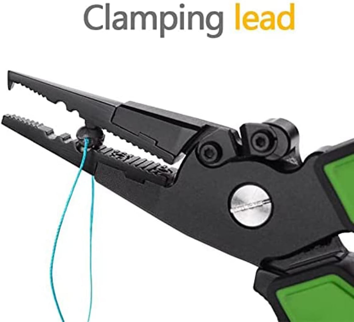 Aluminum Fishing Locking Pliers Self- Locking Aluminium Fishing Cutting Pliers with Rubber Handle Quick Knot Tool,A (B)