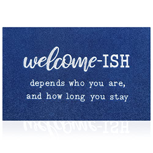 JJUUYOU Large Door Mat Outdoor Welcome Doormat Low Profile Floor Mat Front Doormat