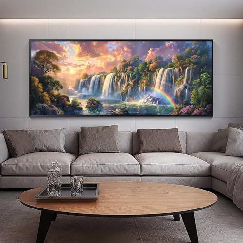 Peinture diamant adulte grand format cascade pour soulager le stress par l'art 5D