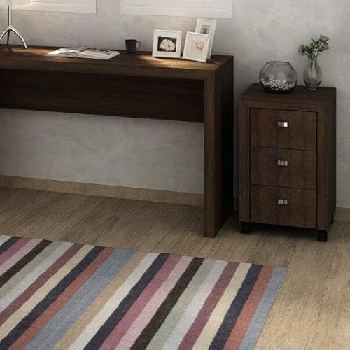 Gaveteiro com Rodízio e 3 Gavetas ME4108 Tecno Mobili Rústico