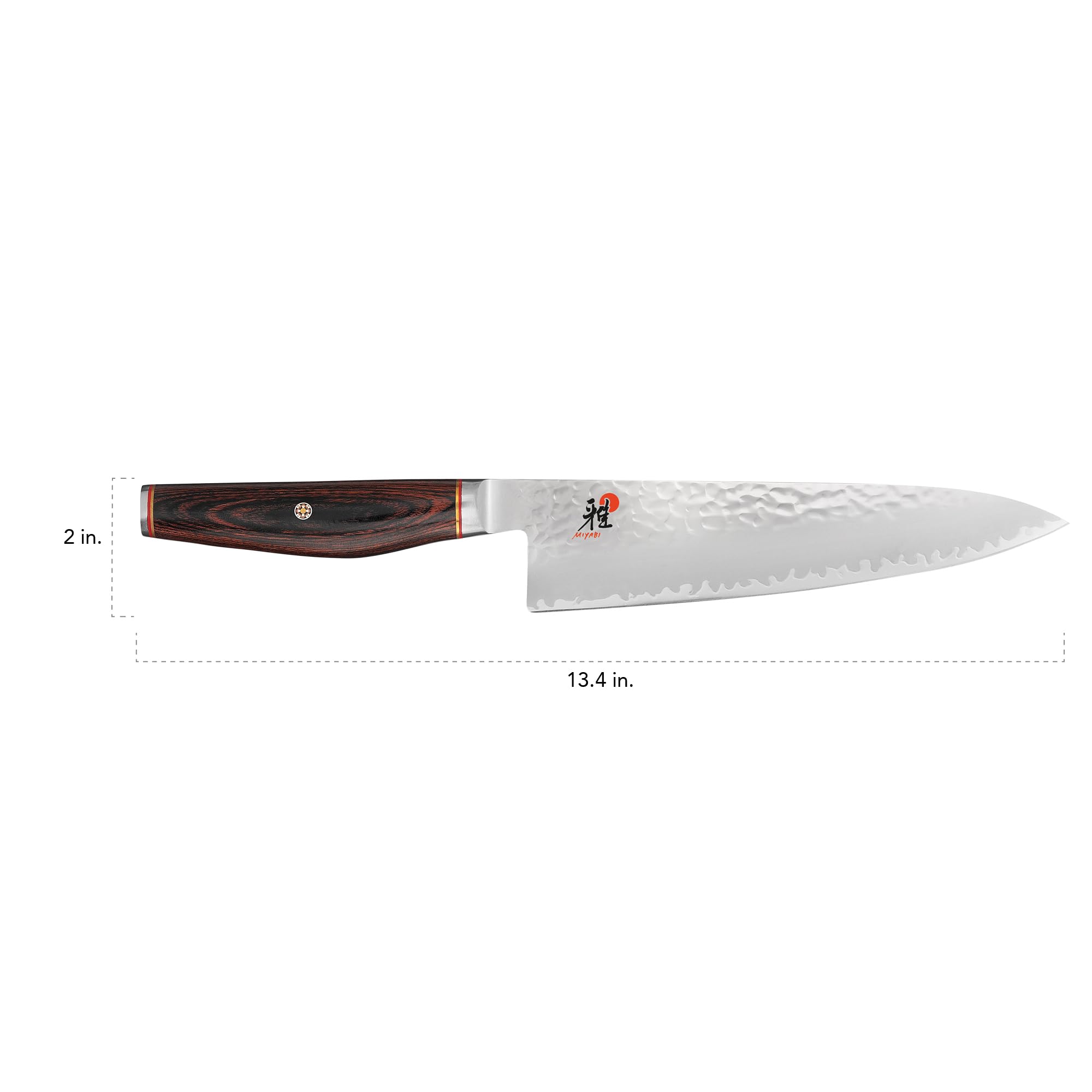 MIYABI Artisan 8-inch Chef’s Knife, Made in Japan, Sharp Hanbazuke Finish, Pakka Wood Handle — Amazon image 3