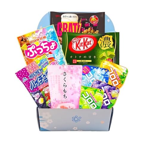 Sakura Box Premium Japanese Candy & Snack Bundle, 9 Packs - Matcha Kit Kat, Sakura Mochi, Hi Chew Assortment, Puccho Assortment, Kororo Gummies, Cratz Pepper Bacon Cover