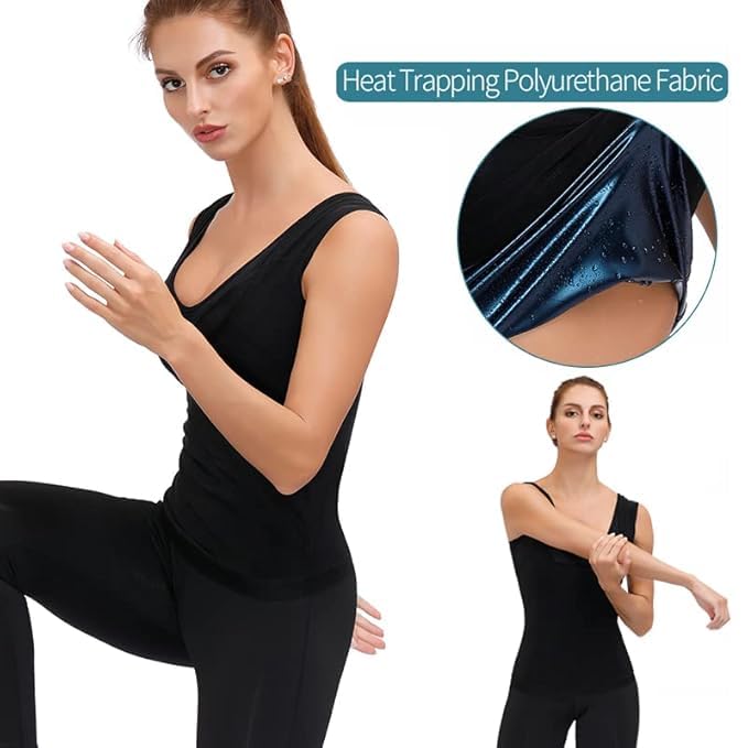 Image of Sweat Shaper Women's Top Sweat Sauna Vest for Women Slimming Hot Sweat Sauna Shirt Workout Weight Loss Body Sweatsuit Exercise Fitness Gym Women Girls.