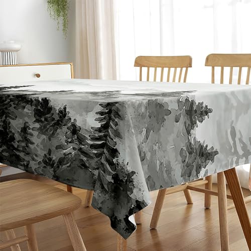 FANSU Nappe Rectangulaire, Nappe de Table Anti Tache Résistant Montagne Forêt Facile d’Entretien Nappe pour Fête Restaurant Cuisine Jardin Décoration...