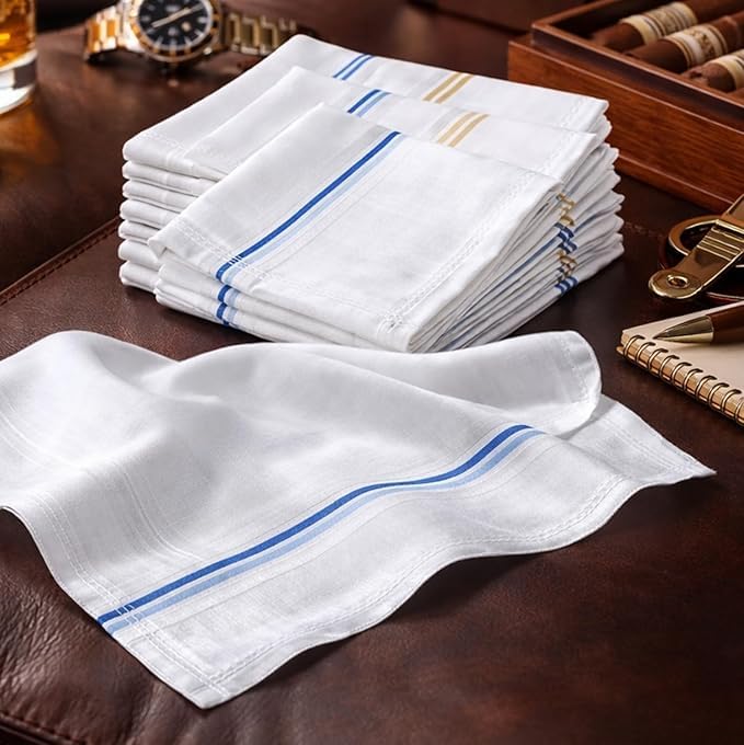 Image of SOFTSTYLE Handkerchief for Men Cotton White