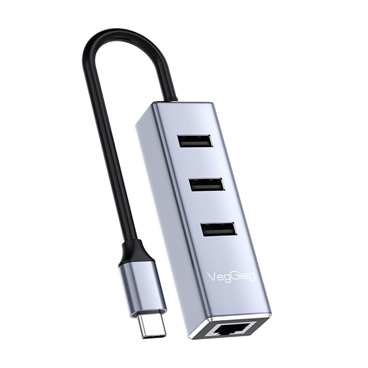 USB Type-C to 100Mbps Ethernet Çevirici ve 3 Portlu USB Hub Çoklayıcı