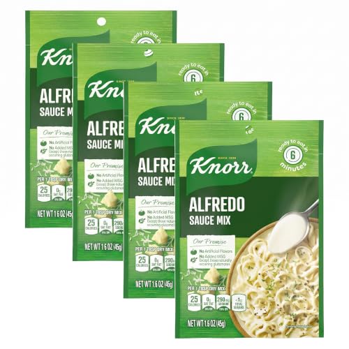 Knorr Sauce Mix Creamy Pasta Sauce For Simple Meals and Sides Alfredo Sauce No Artificial Flavors, No Added MSG 1.6 oz (Pack of 4)