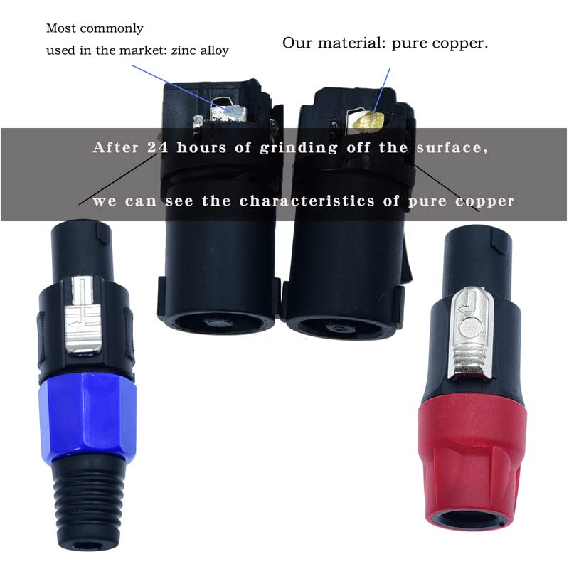 Miniatura 2 de Conectores de cable para altavoz de escenario, conector de cable adaptador de speakon, 4 polos, 4 pines, bloqueo de torsión, amplificador de corona