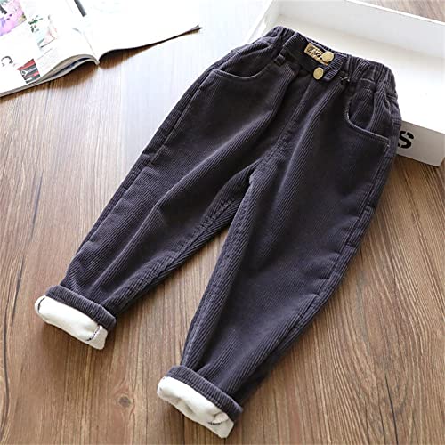 Boys Casual Vintage Active Corduroy Pant Baggy Elastic Waist Solid Color Cargo Trousers Sweatpants with Pockets2