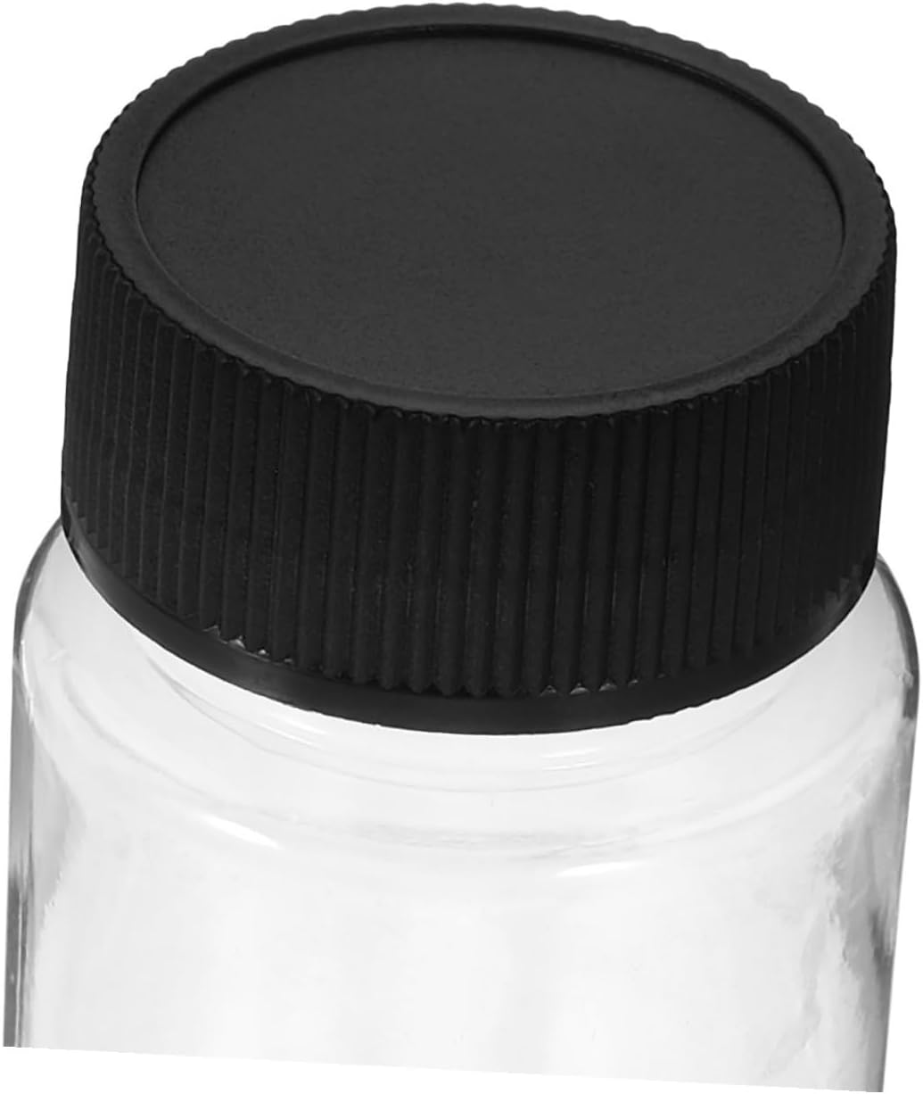24pcs 100ml Plastic Sample Bottles with Black Sealed Screw Caps, Wide Mouth Lab Reagent Vials for Liquid Storage and Outdoor Sampling