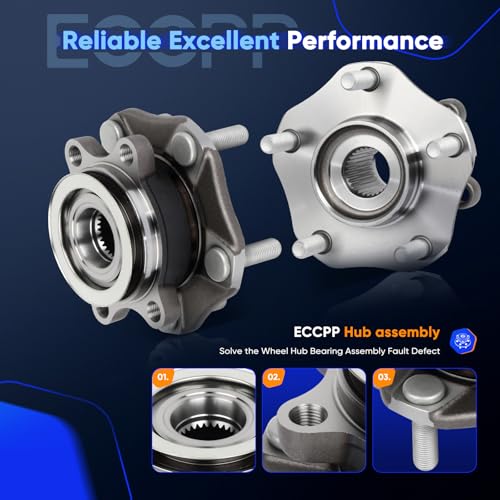 Image of ECCPP 2-Piece 513364 Wheel Hub Bearing for Nissan Sentra 2013-2019 | for Nissan NV200 2013-2021 5 lugs w /ABS Sensor Pre-Greased Sealed