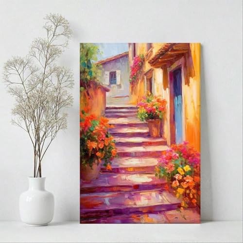 Affiches sur toile de paysage urbain avec cadre 80x140 cm pour salon