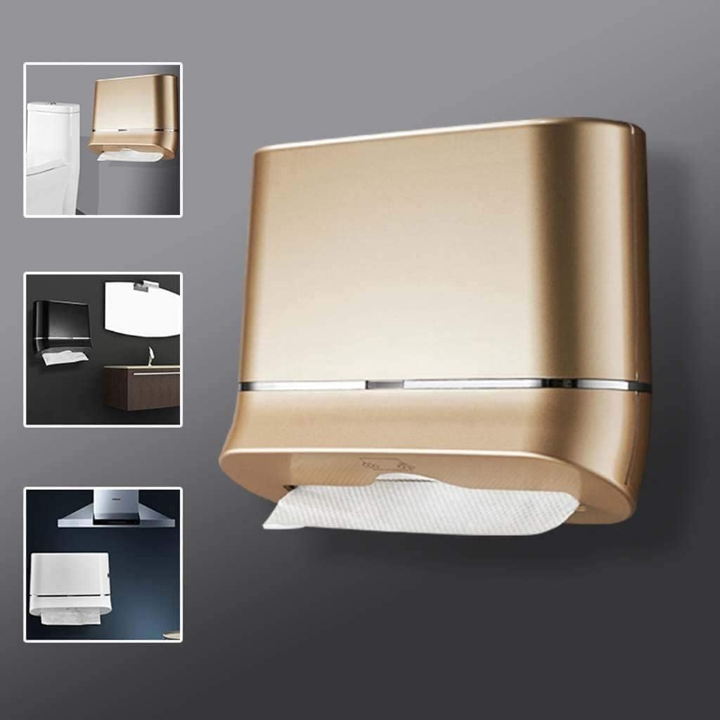 Paper Towel Dispenser Hand Tissue Dispenser Wall Mount, Compact Paper Towel Holder, Commercial, No Punch, Toilet Roll Holder for Home Toilet High Capacity (White)