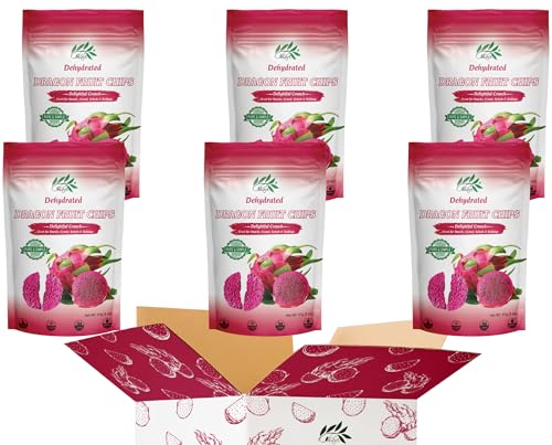 Image of CHAVI Dragon Fruit Chips - Pack of 6 x 2 Oz - Healthy 1 Ingredient Superfood Snack - No Added Sugars or Preservatives - Non-GMO, Vegan, Gluten-Free (Pack of 6)