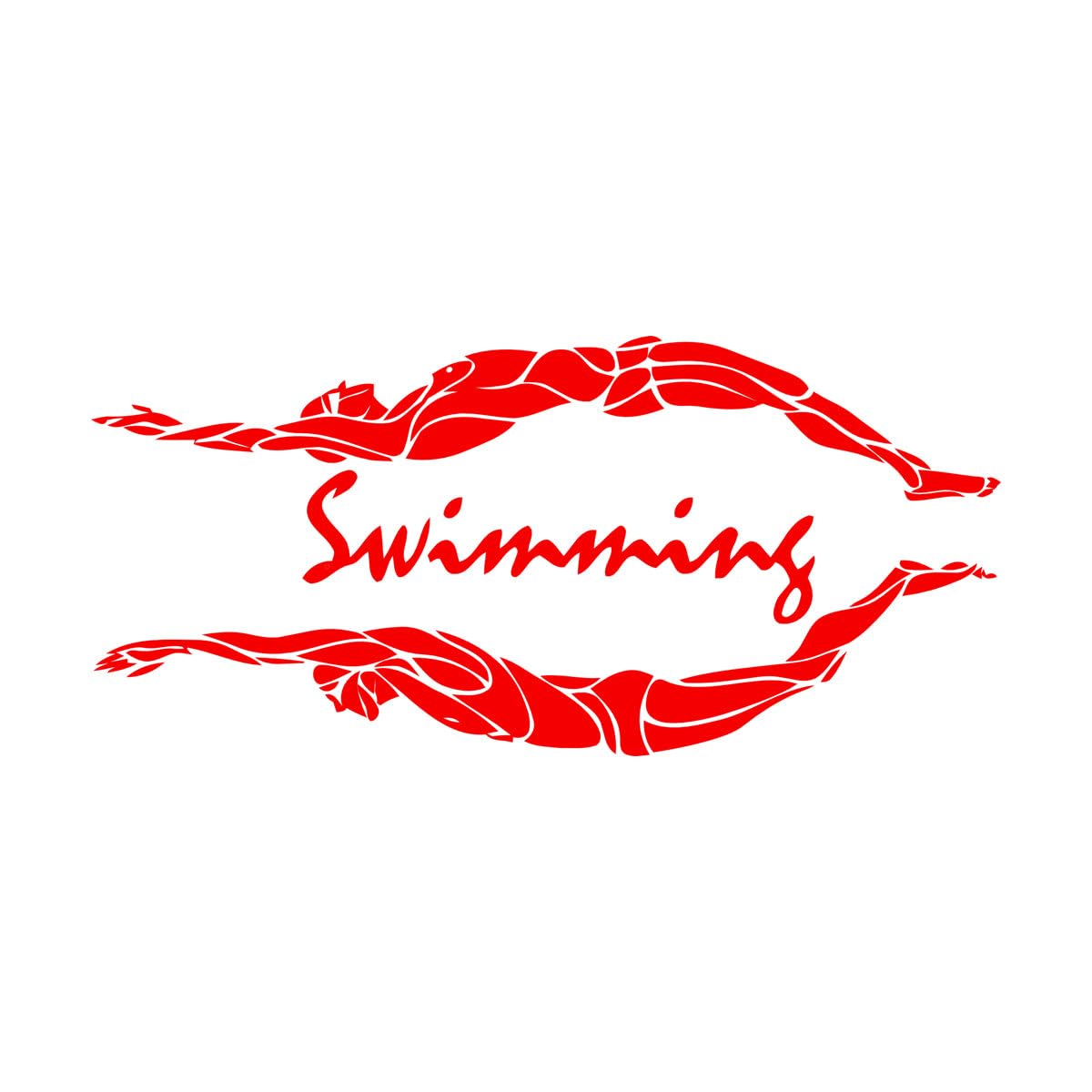 Vinyl Wall Decals Swimming Pool Swimmers Swim Water Sport 63x126cm Waterproof Extra Large red