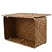BESPORTBLE Aufbewahrungskorb Rattankorb Stroh Geflochten Wasserhyazinthe Korb Seegras Korb mit Deckel Ablagekorb Dekobox Make Up Organizer für Badezimmer Küche Wohnzimmer Deko 29x19x12 cm
