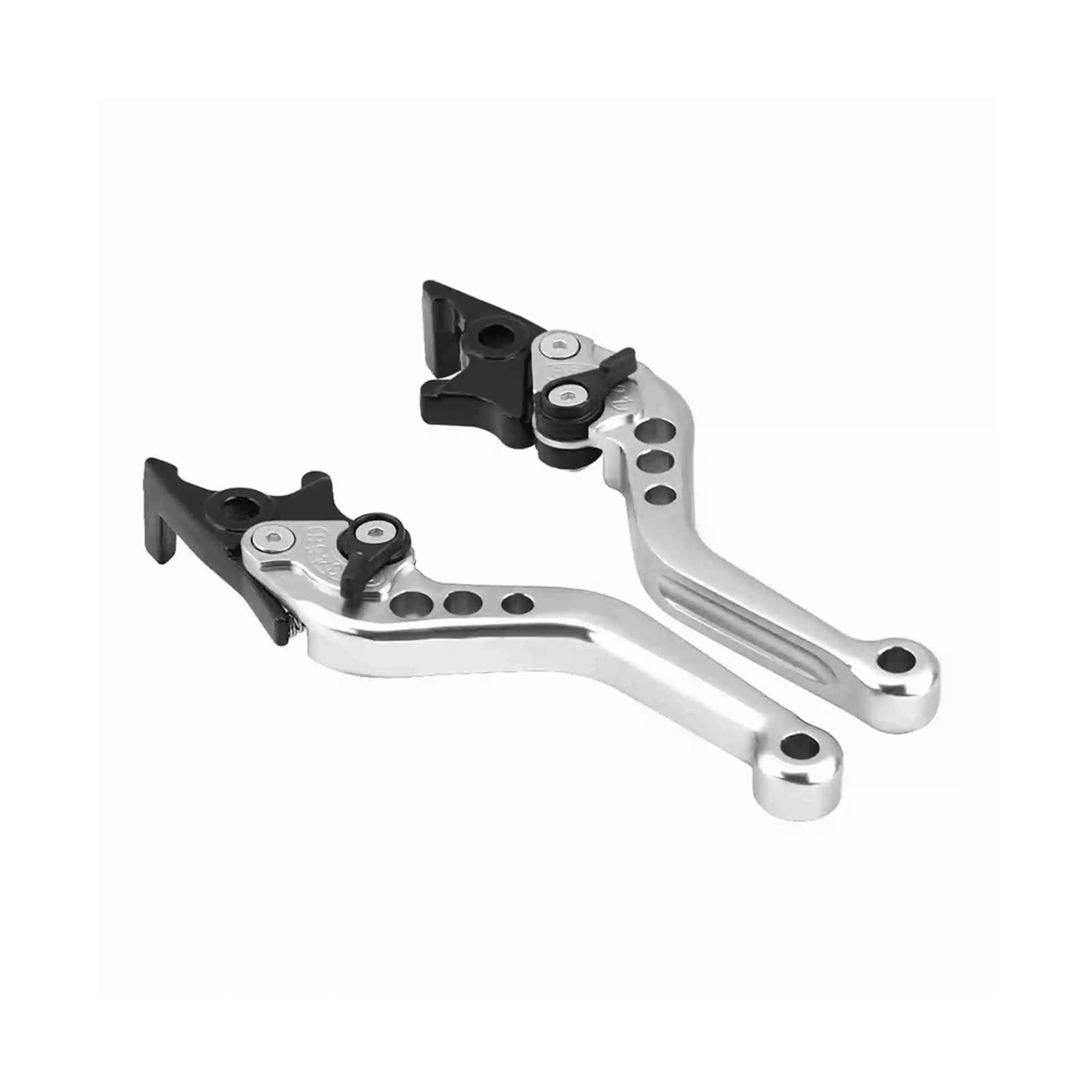 PIOMEGEPKQ Brake Clutch Lever 1 Pair Double Disc Brake Levers CNC Aluminum Alloy Brake Lever Motorcycle Scooter Modification Accessories Brake Handle(Silver)