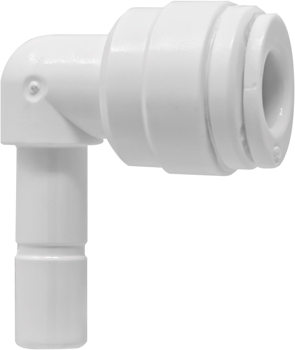 Metpure Quick Connect Stem Elbow for RO Reverse Osmosis Water Filtration System - 1/4" OD x 1/4" OD (10 Pack)