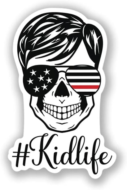 Check6#KIDLIFE-Skull-Firefighter |Great Gift Idea |Single |5 Inch Magnet | Made in The USA | Car Auto Tool Box Refrigerator Magnet|MAG10001