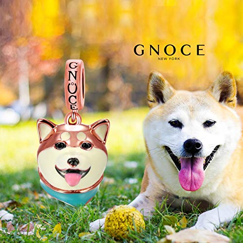 Image of GNOCE Pet Dog Bowl Bead Charm For Women, S925 Sterling Silver Bead Charm NecklaceBracelet for Her, Jewelry Gift
