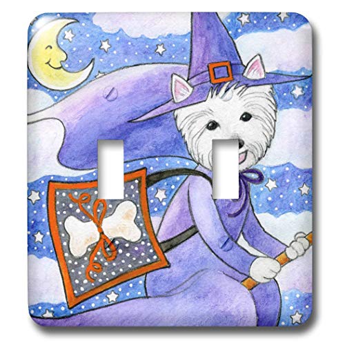 Interrupteur Westie Halloween double plaque de commutation décoration de maison