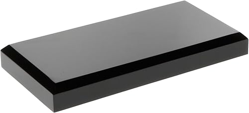 Miniatura 5 de Plymor Base de exhibición biselada rectangular de acrílico negro, 4" W x 2" D x 0.75" H